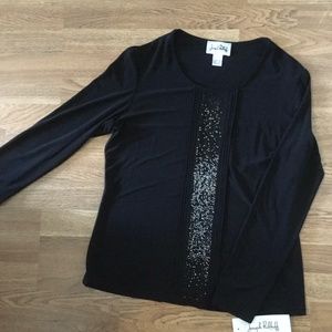 NWT Joseph Ribkoff black blouse size 12